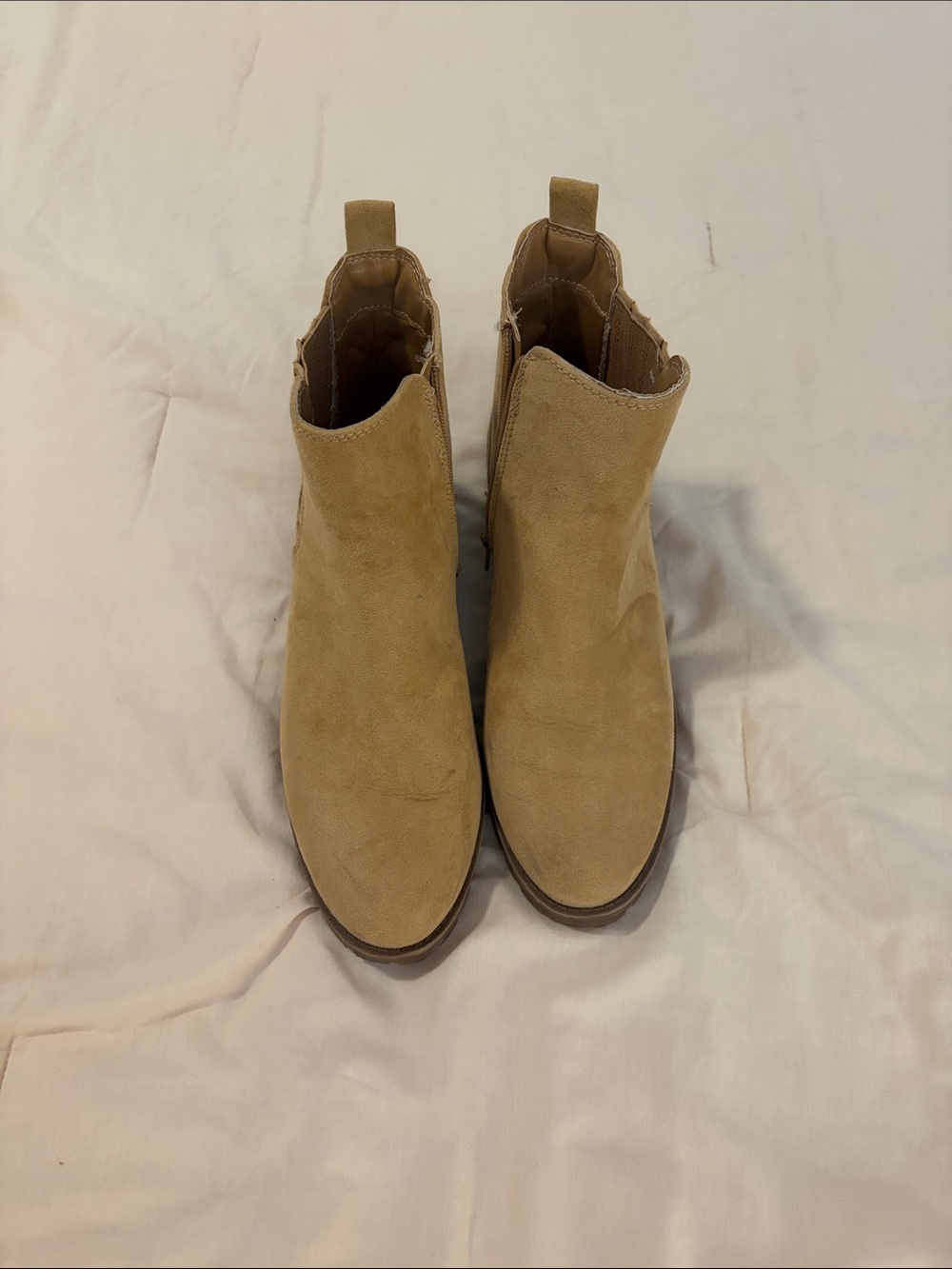 Time and Tru Tan Suede Ankle Booties